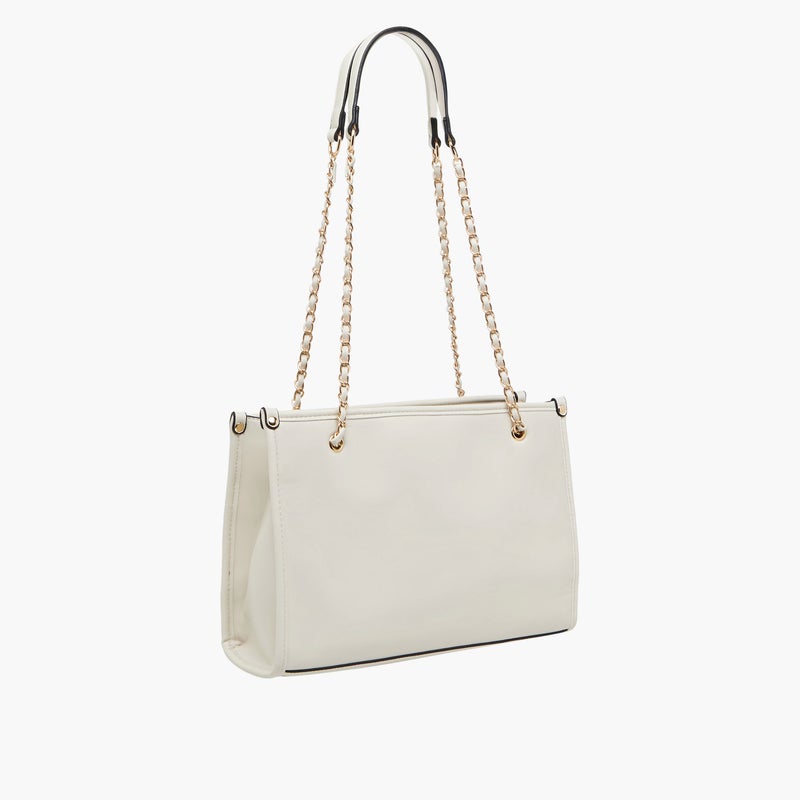 Adore Panelled Tote Bag in Cream for Women - Image 4